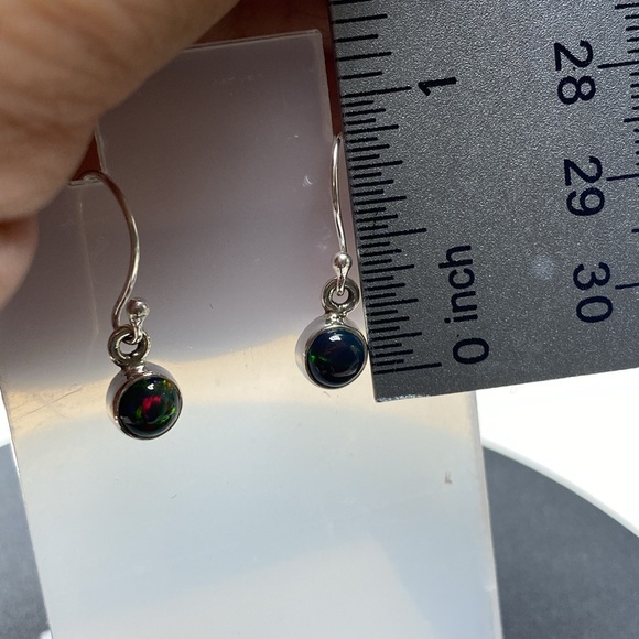 🆕 Chalama Black OPAL earrings ❤️🩷🖤Solid Sterling Silver 925🔥🔥🔥 - Picture 4 of 5
